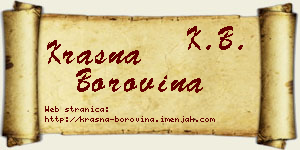 Krasna Borovina vizit kartica